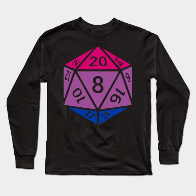 Bisexual Roll D20 Long Sleeve T-Shirt by Pridish